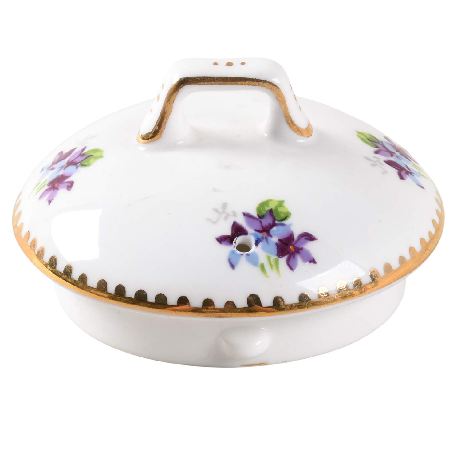 Sweet Violets (Not Embossed, Gold Drops Edge) Lid for Teapot by Royal Stafford-1