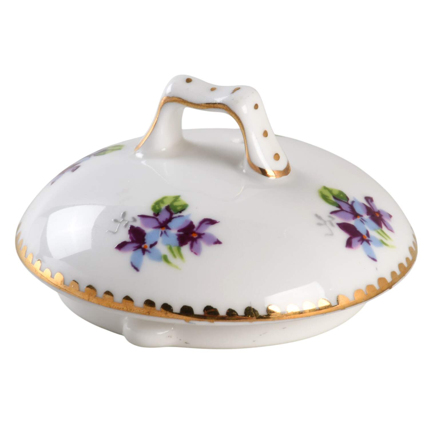 Sweet Violets (Not Embossed, Gold Drops Edge) Lid for Mini Coffee Pot by Royal Stafford-1