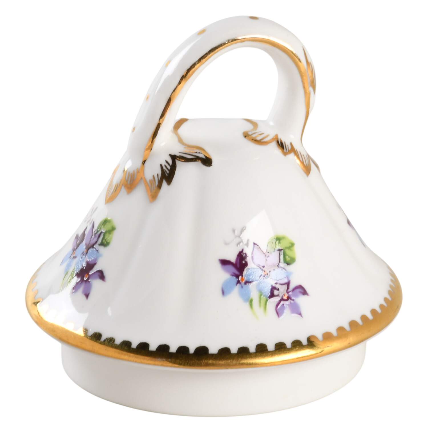 Sweet Violets (Not Embossed, Gold Drops Edge) Lid for Sugar Bowl by Royal Stafford-1
