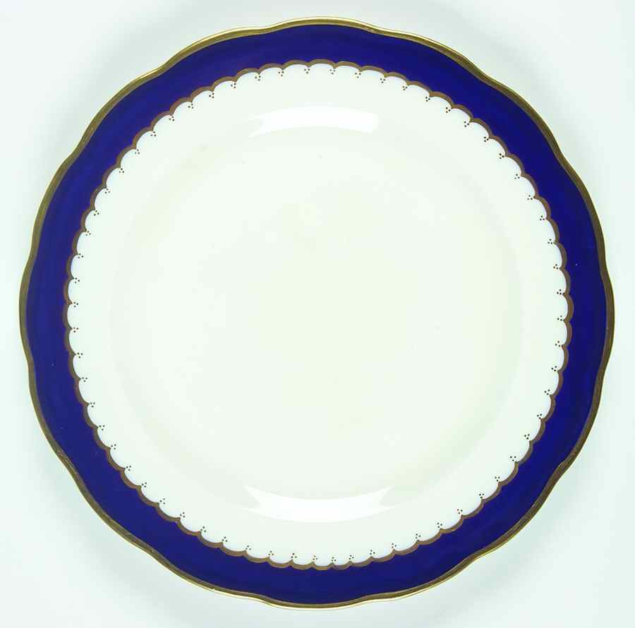 Coronation (Cobalt Band, Plain Center) Salad Plate by Royal Swansea-1