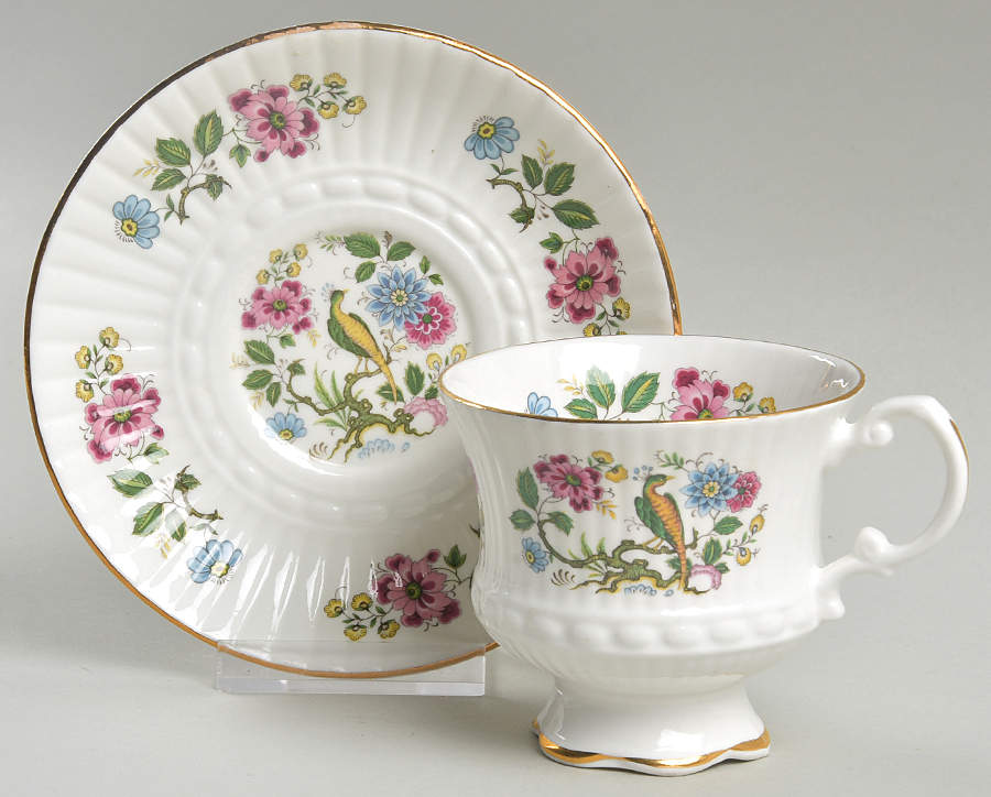 Bird of Paradise Footed Cup & Saucer Set by Royal Tara-1