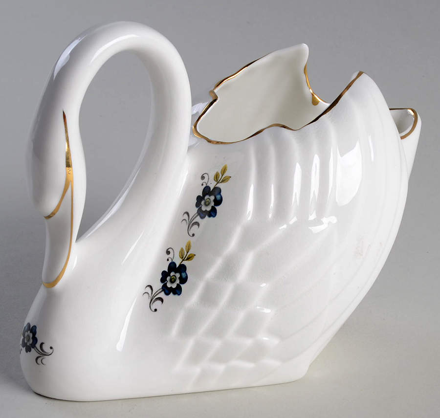 Blue Corn Flower Medium Swan by Royal Tara-1