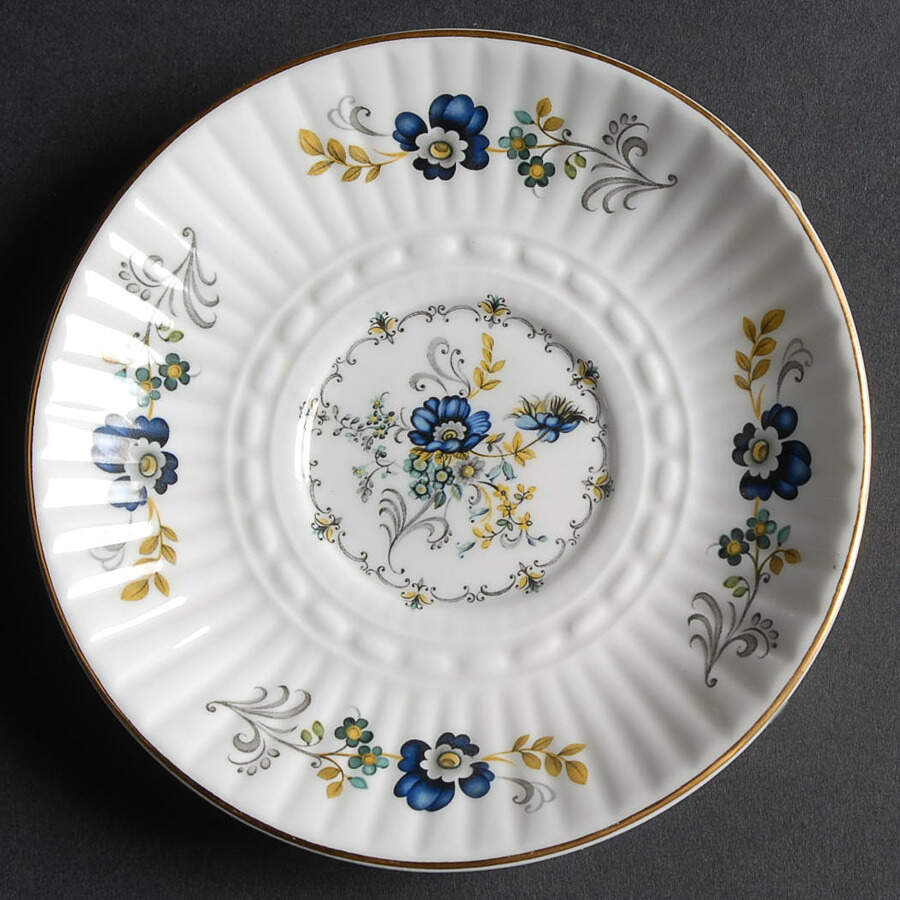 Blue Corn Flower Saucer for Footed Cup by Royal Tara-1