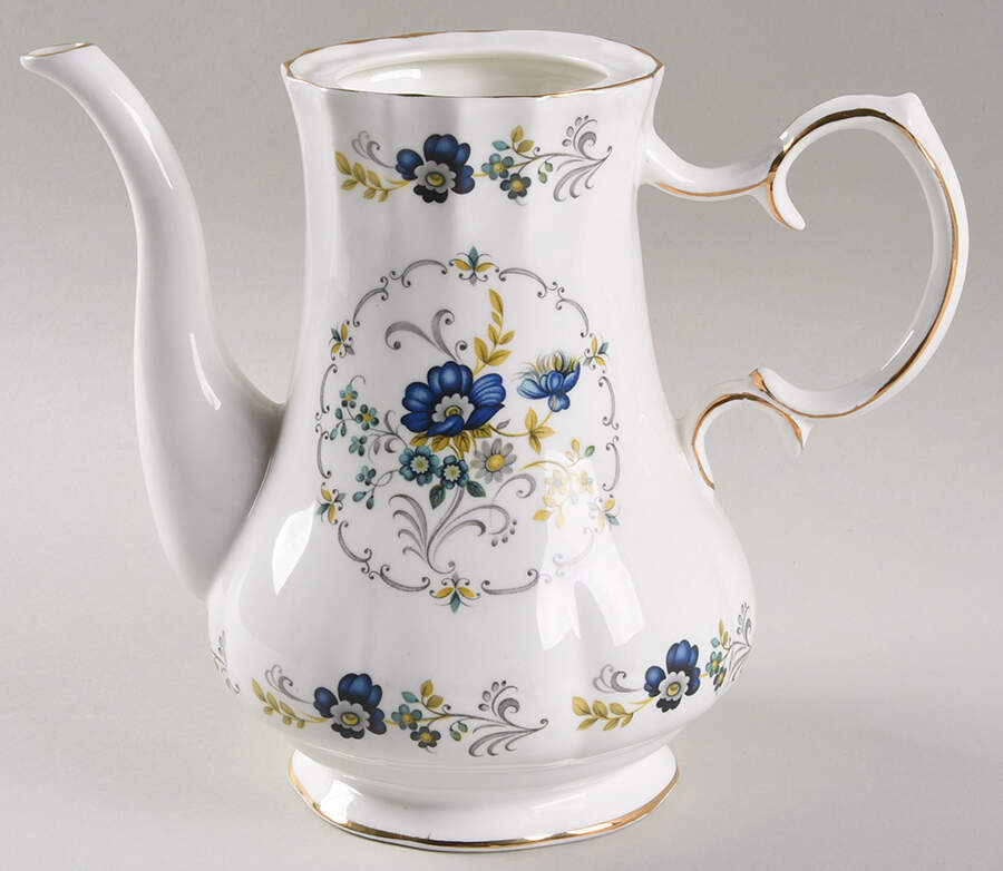 Blue Corn Flower Coffee Pot No Lid by Royal Tara-1