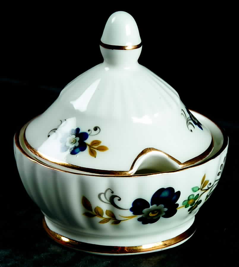 Blue Corn Flower Mustard Jar & Lid by Royal Tara-1