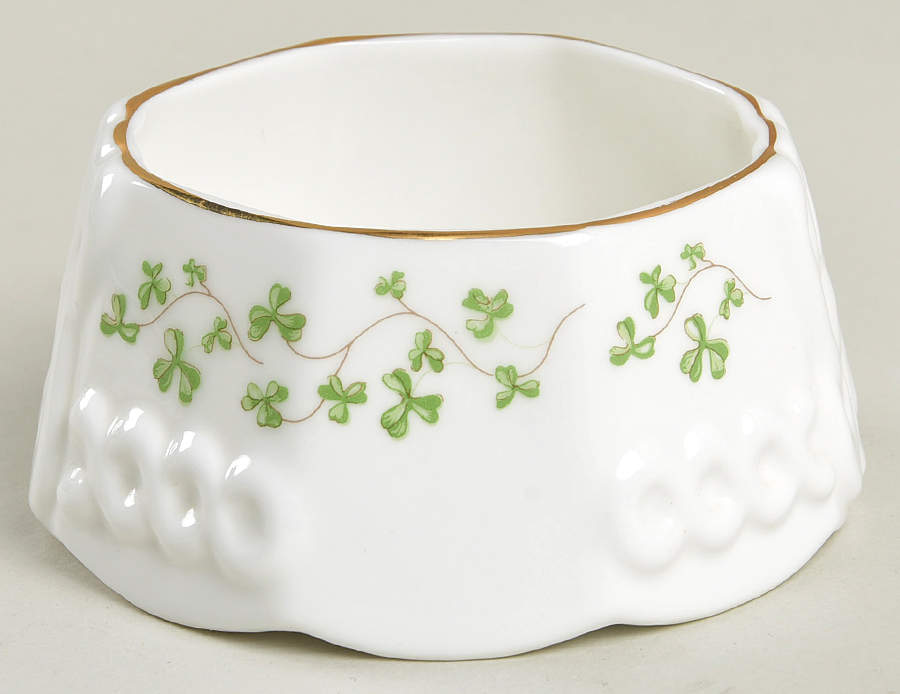 Trellis Shamrock (Ribbed, Fluted) Mini Open Sugar Bowl by Royal Tara-1