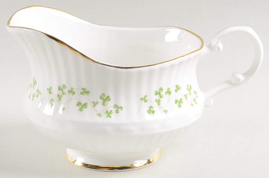 Trellis Shamrock (Ribbed, Fluted) Gravy Boat by Royal Tara-1