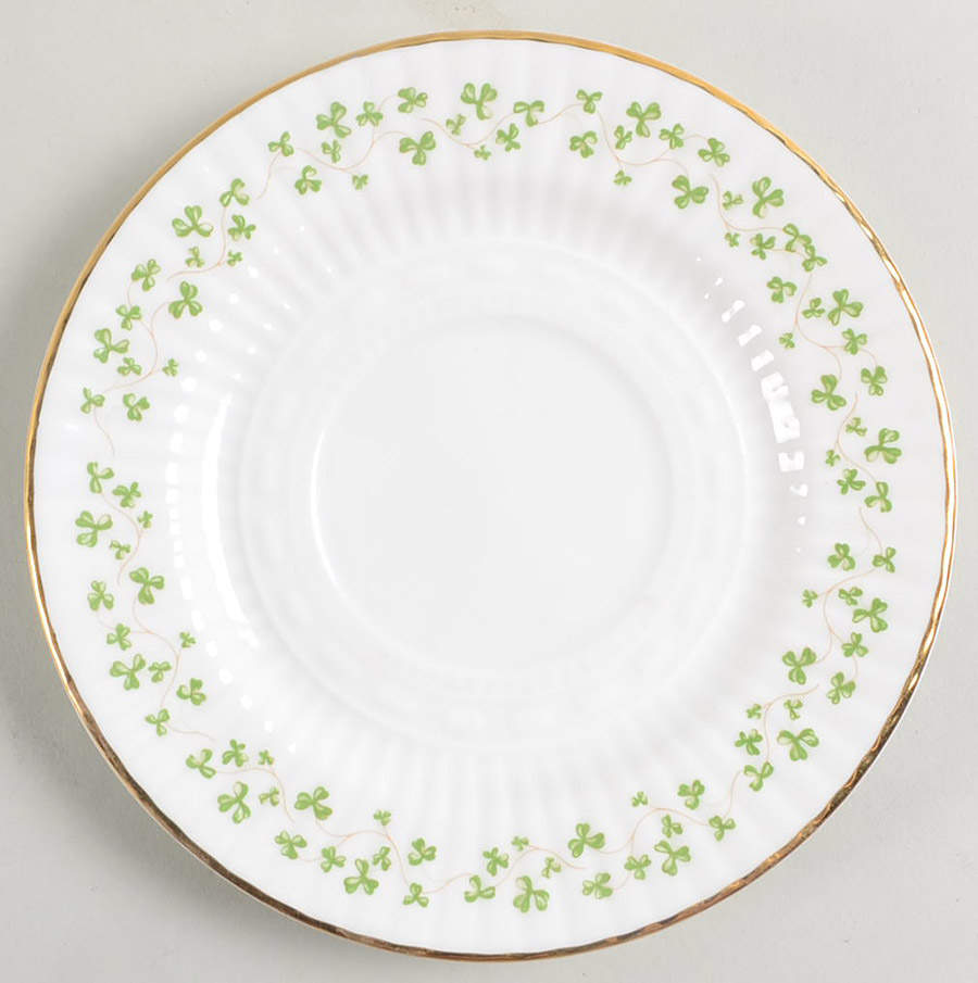 Trellis Shamrock (Ribbed, Fluted) Saucer for Cream Soup Bowl by Royal Tara-1