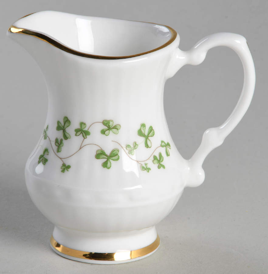 Trellis Shamrock (Ribbed, Fluted) Child's Creamer by Royal Tara-1