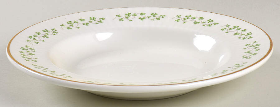 Trellis Shamrock (Ribbed, Fluted) Large Rim Soup Bowl by Royal Tara-1