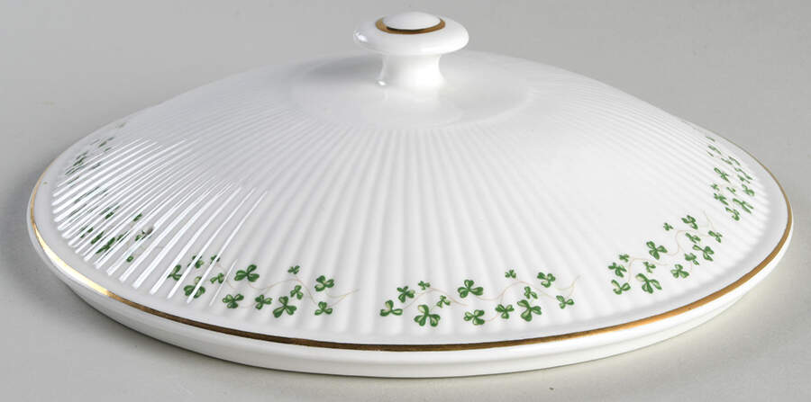 Trellis Shamrock (Ribbed, Fluted) Lid for Round Vegetable by Royal Tara-1
