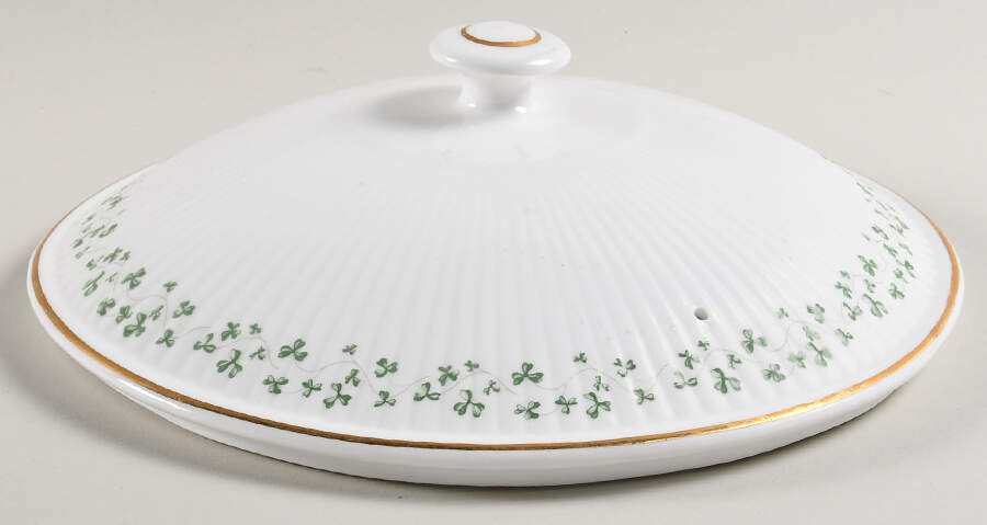Trellis Shamrock (Ribbed, Fluted) Lid for Round Vegetable by Royal Tara-1