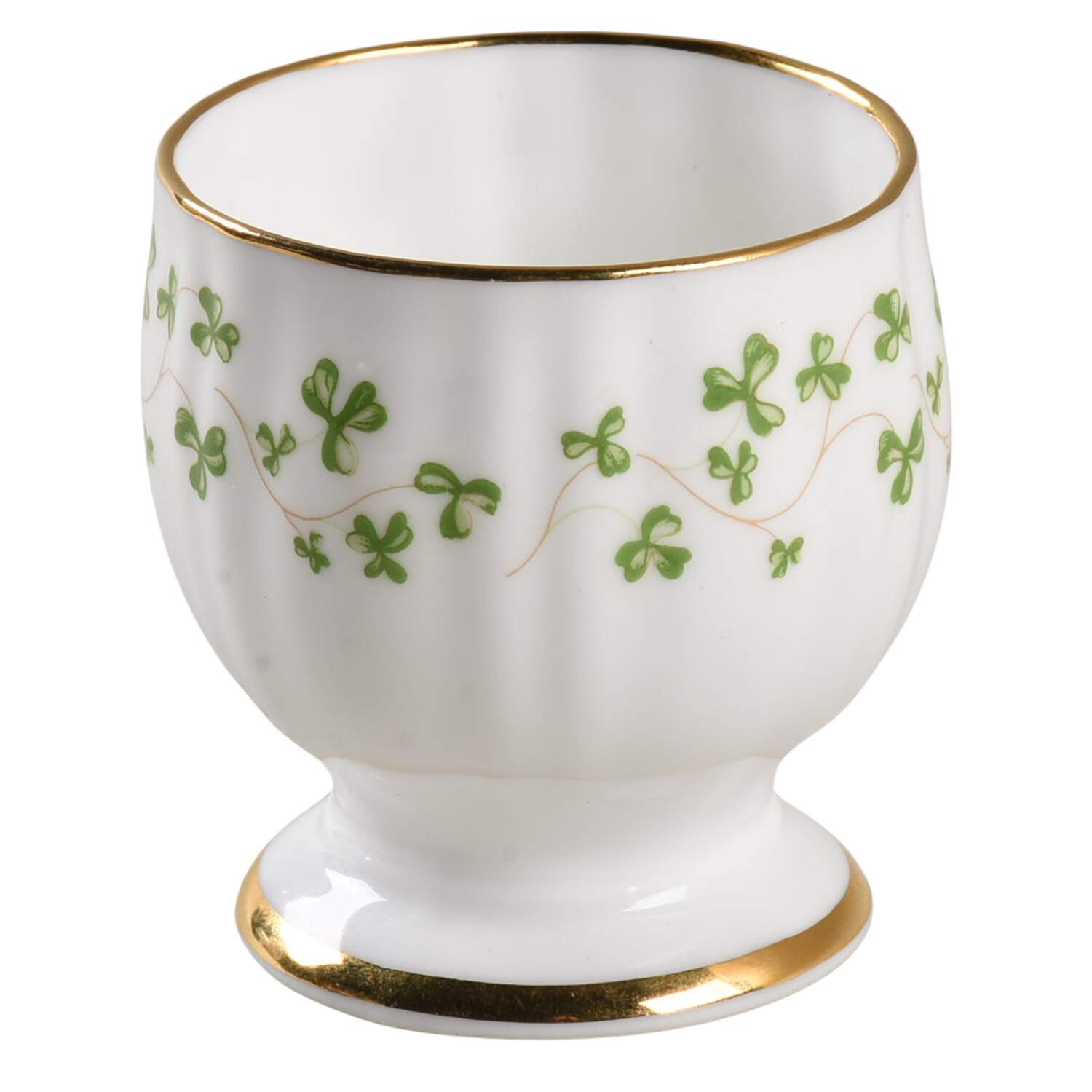 Trellis Shamrock (Ribbed, Fluted) Single Egg Cup by Royal Tara-1