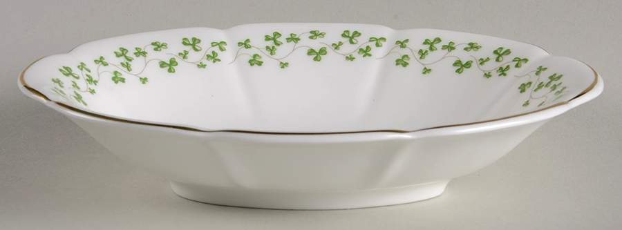 Trellis Shamrock (Ribbed, Fluted) Oval Sweet Meat Dish by Royal Tara-1