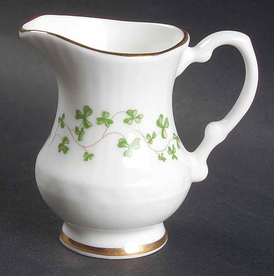 Trellis Shamrock (Ribbed, Fluted) Toy Creamer by Royal Tara-1