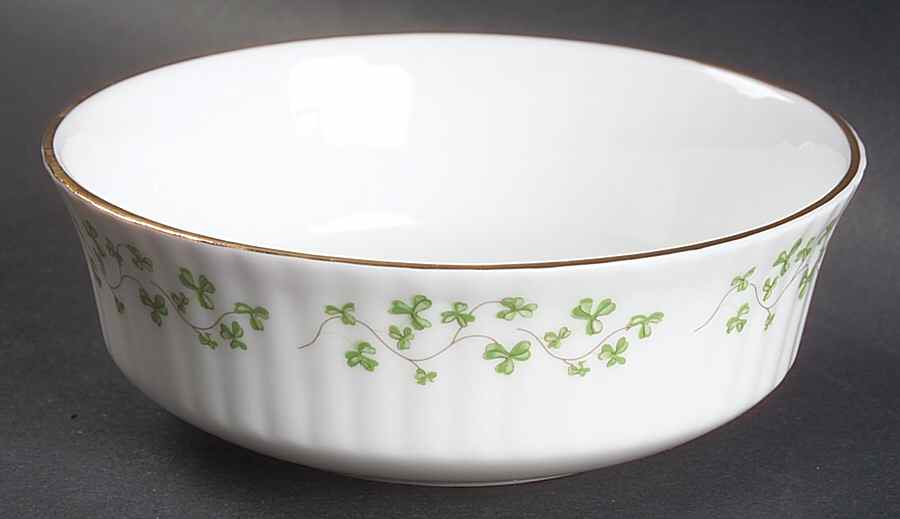 Trellis Shamrock (Ribbed, Fluted) Fruit/Cereal Bowl by Royal Tara-1