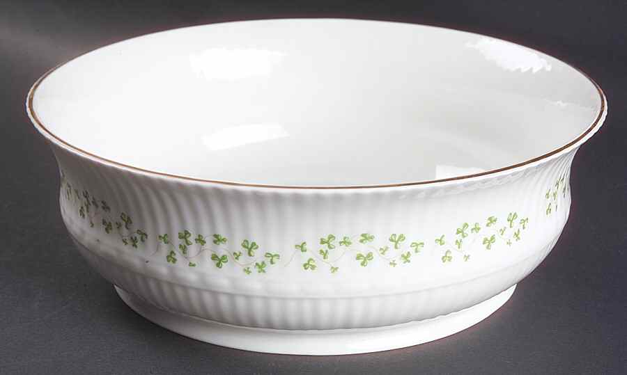 Trellis Shamrock (Ribbed, Fluted) 9" Round Vegetable Bowl by Royal Tara-1