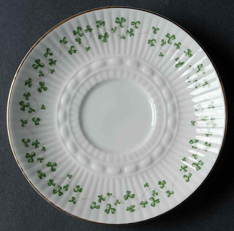 Trellis Shamrock (Ribbed, Fluted) Saucer for Demitasse Cup by Royal Tara-1