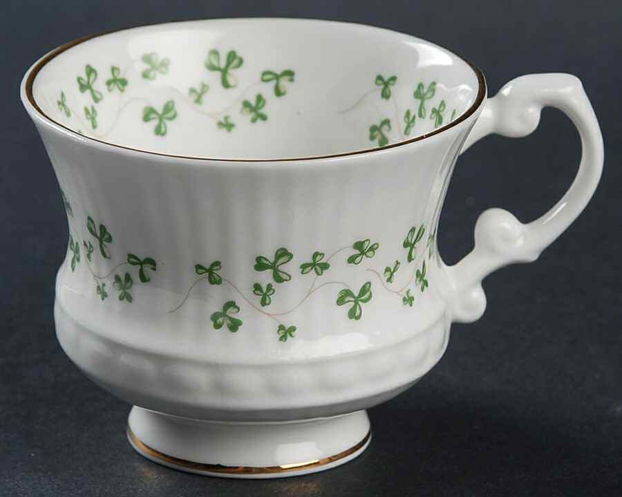 Trellis Shamrock (Ribbed, Fluted) Footed Demitasse Cup by Royal Tara-1