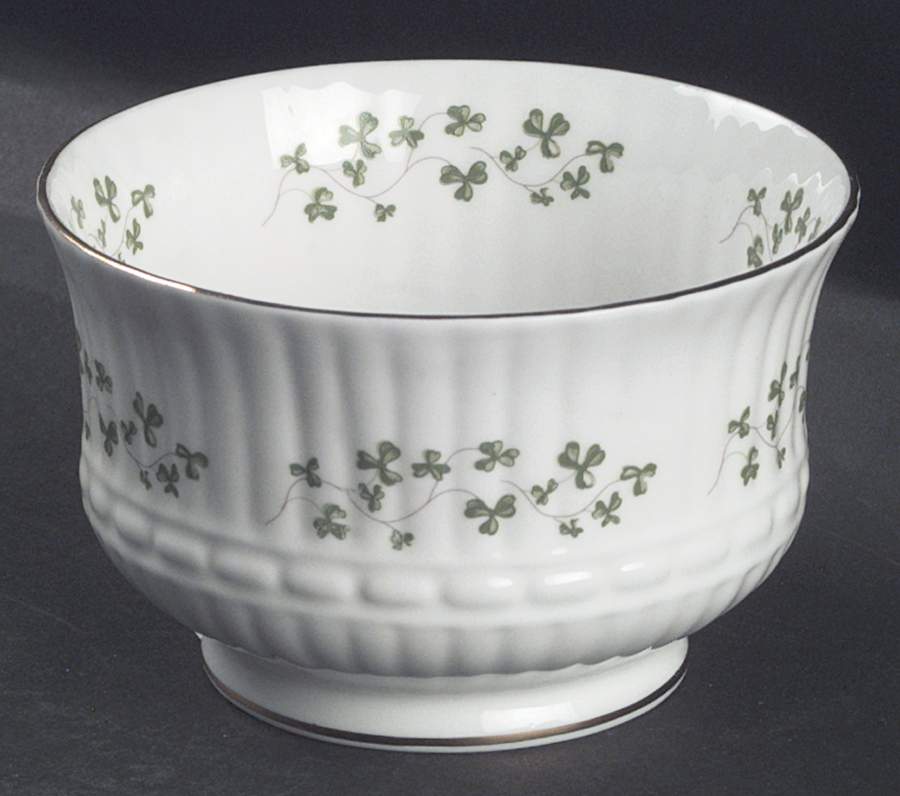 Trellis Shamrock (Ribbed, Fluted) Open Sugar Bowl by Royal Tara-1