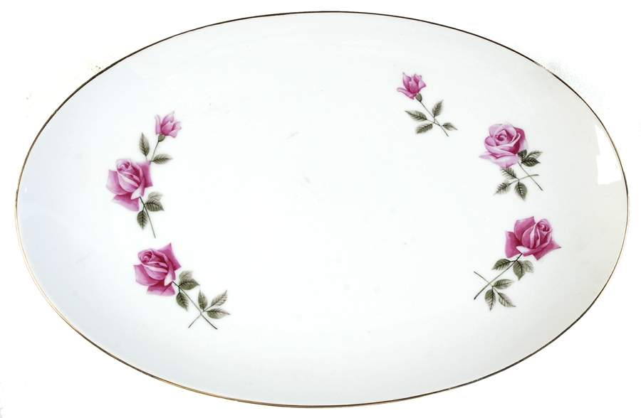 Rose Marie (Smooth) 14" Oval Serving Platter by Royal Tiara-1