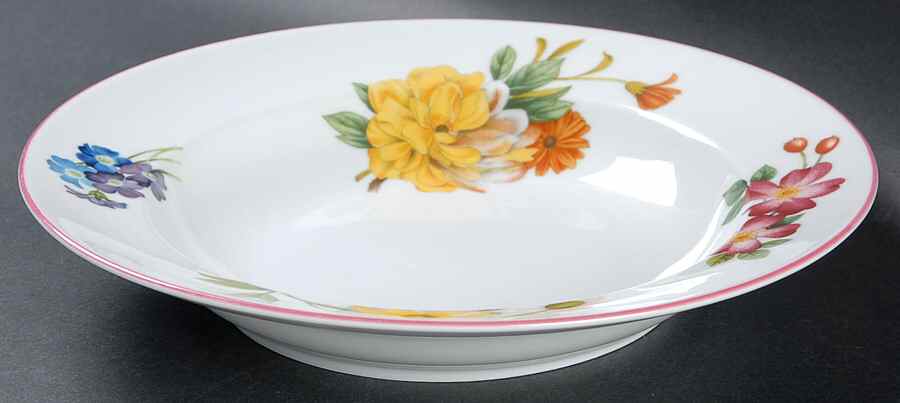 Ashford (Red Trim) Large Rim Soup Bowl by Royal Worcester-1