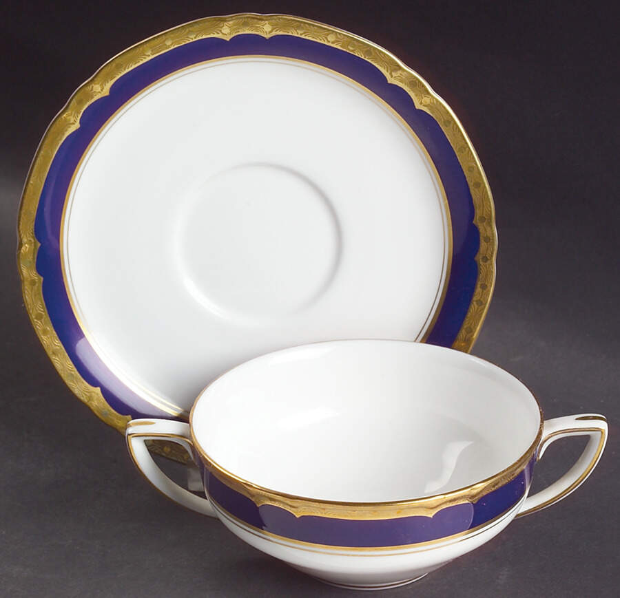 Aston Flat Cream Soup Bowl & Saucer Set by Royal Worcester-1