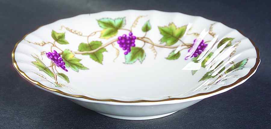 Bacchanal (White Background) Fruit/Dessert (Sauce) Bowl by Royal Worcester-1