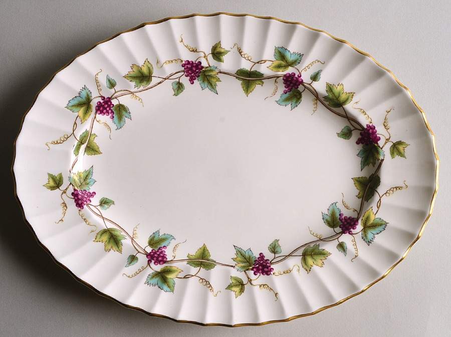 Bacchanal (White Background) 11" Oval Serving Platter by Royal Worcester-1