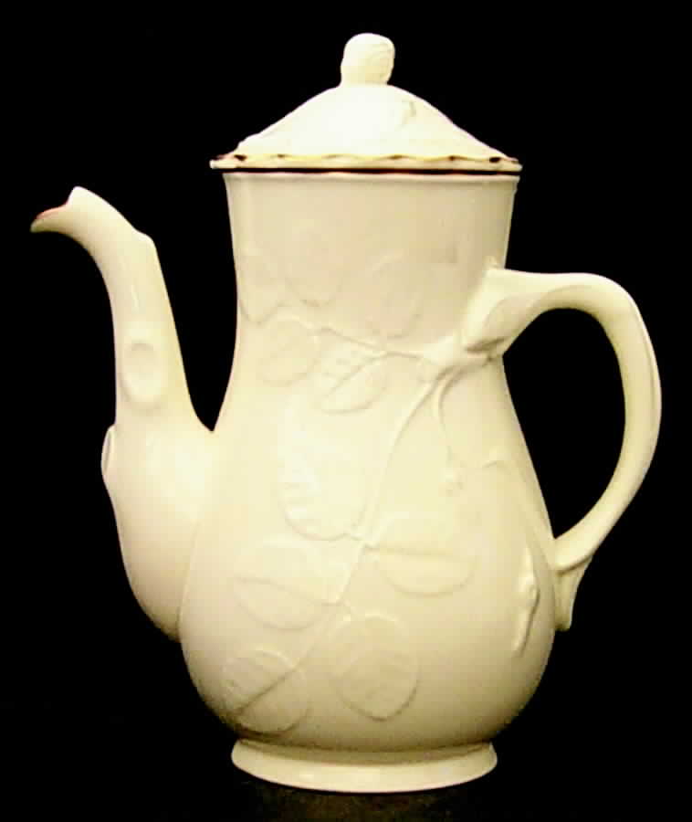 Blind Earl (Raise Design Allwhite) Coffee Pot & Lid by Royal Worcester-1