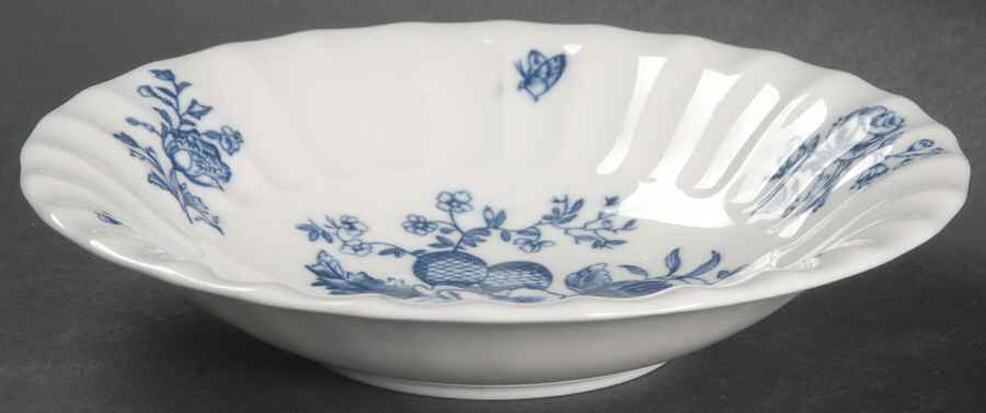 Blue Sprays (Ribbed) Fruit/Dessert (Sauce) Bowl by Royal Worcester-1