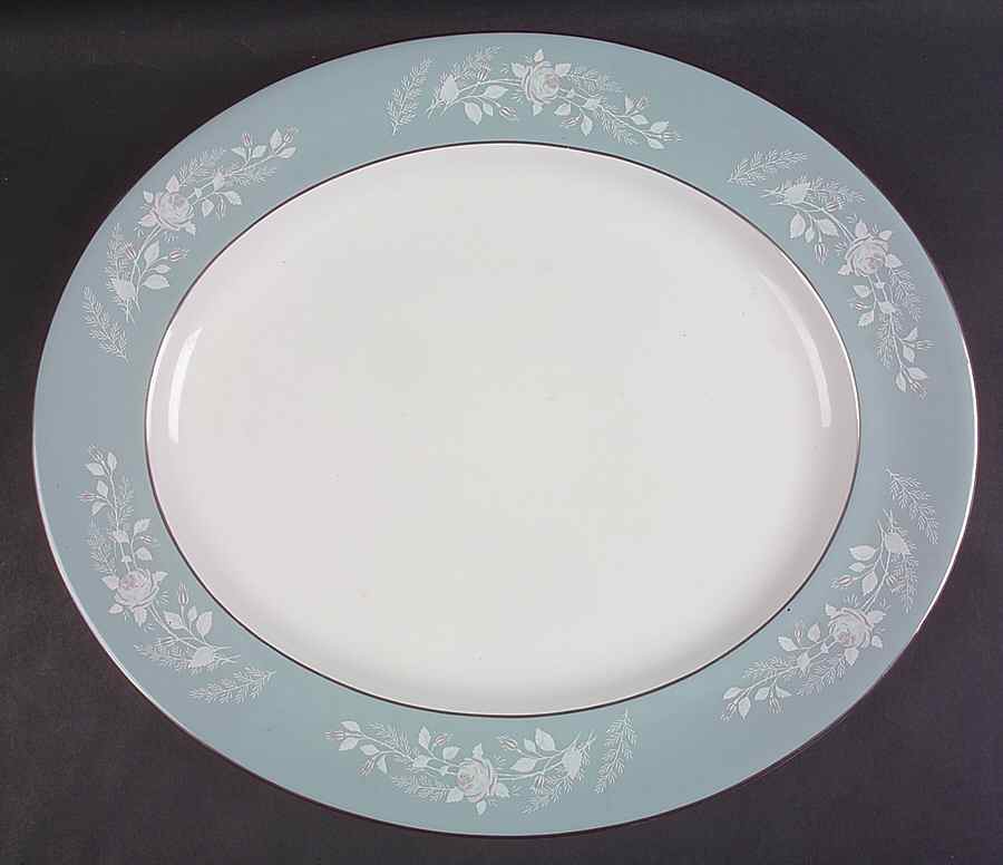 Bridal Rose 17" Oval Serving Platter by Royal Worcester-1