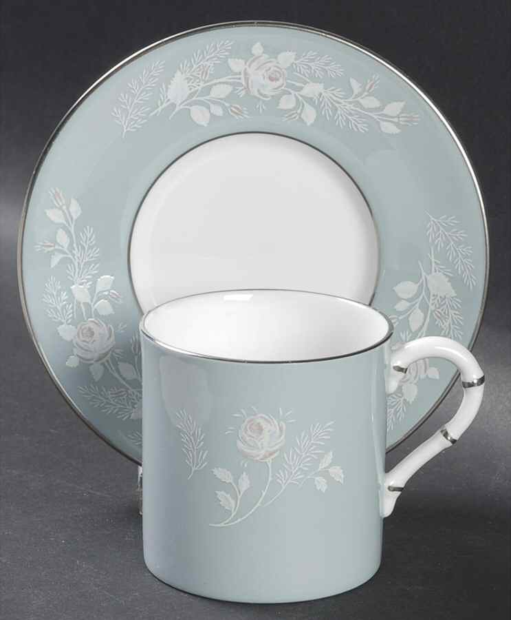 Bridal Rose Flat Demitasse Cup & Saucer Set by Royal Worcester-1