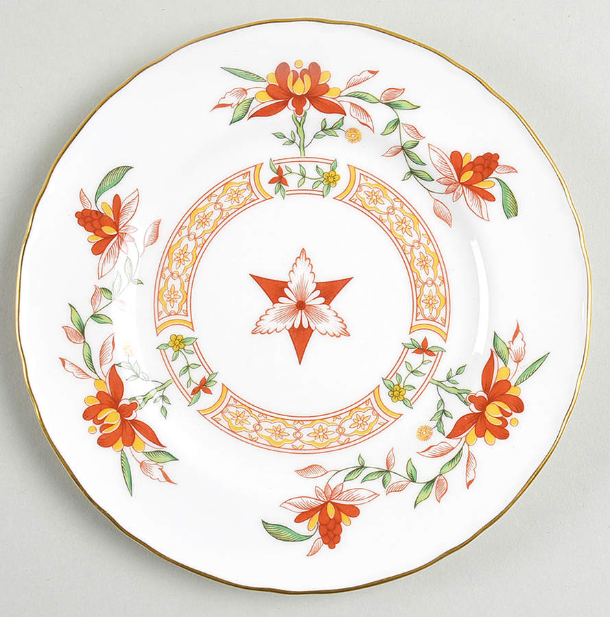 Chamberlain Orange Bread & Butter Plate by Royal Worcester-1