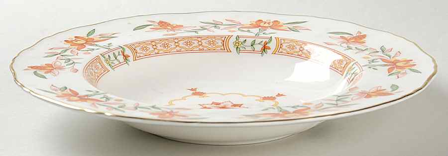 Chamberlain Orange Large Rim Soup Bowl by Royal Worcester-1