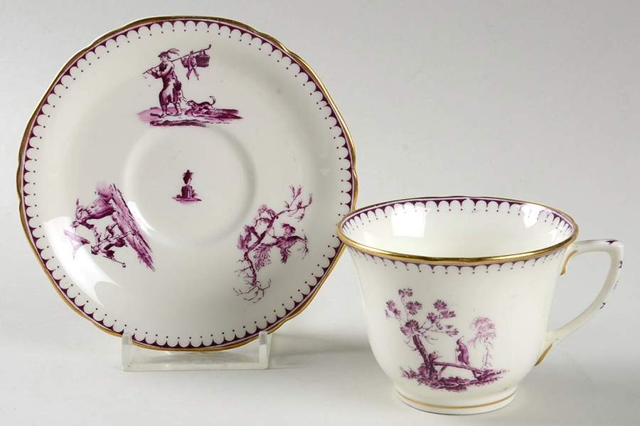 Chippendale Flat Demitasse Cup & Saucer Set by Royal Worcester-1