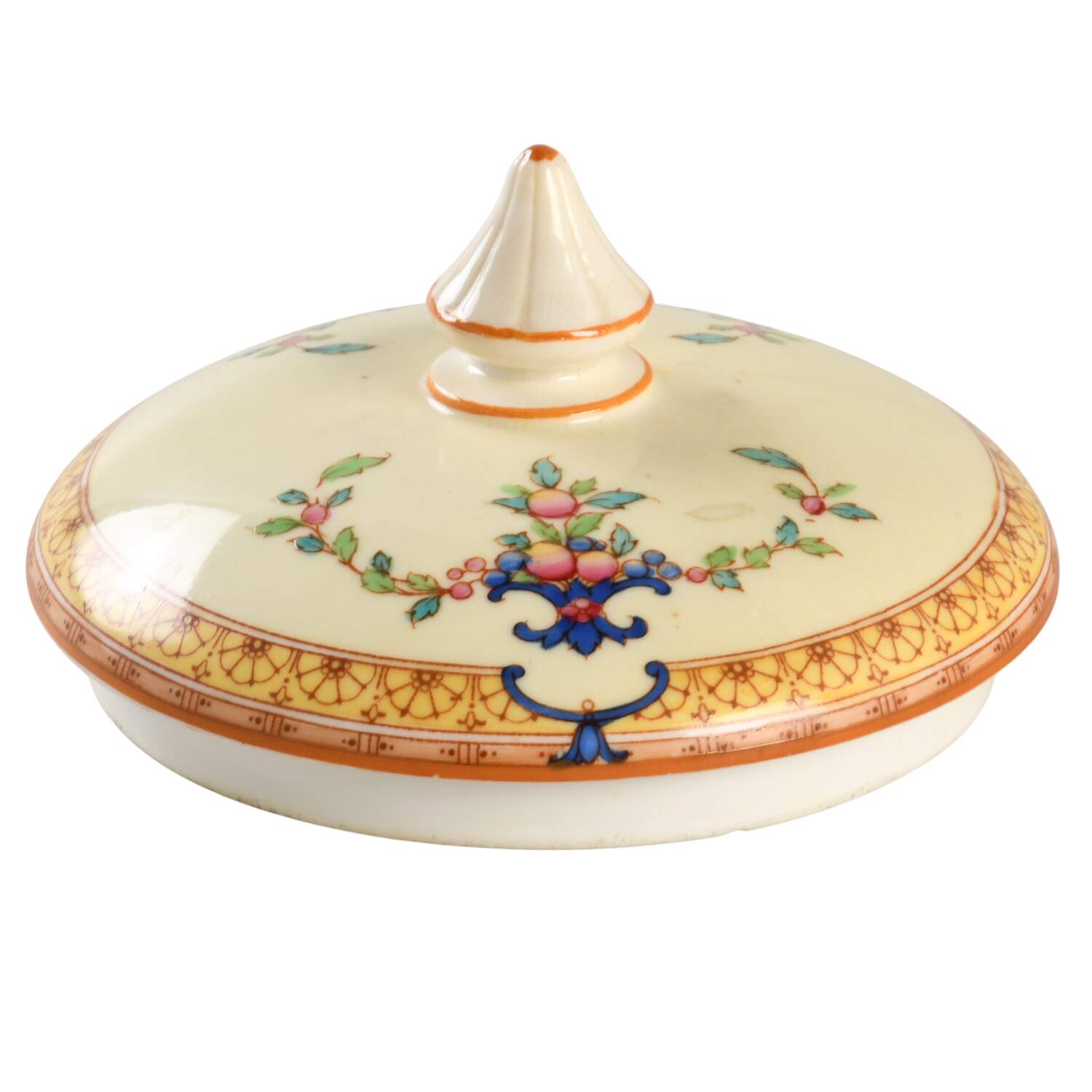 Cordova (Yellow Border)  Lid for Sugar Bowl by Royal Worcester-1