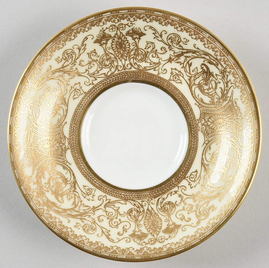 Embassy Cream Rim and Gold Saucer for Demitasse Cup by Royal Worcester-1