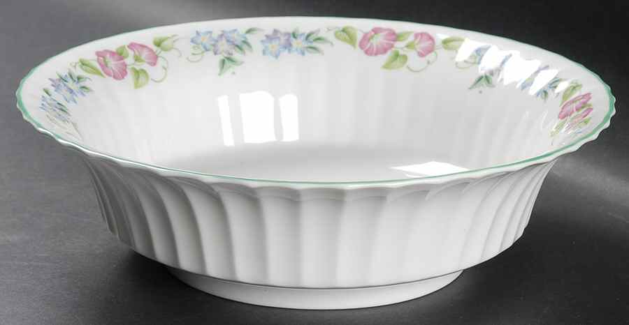 English Garden (Green Trim) 9" Round Vegetable Bowl by Royal Worcester-1