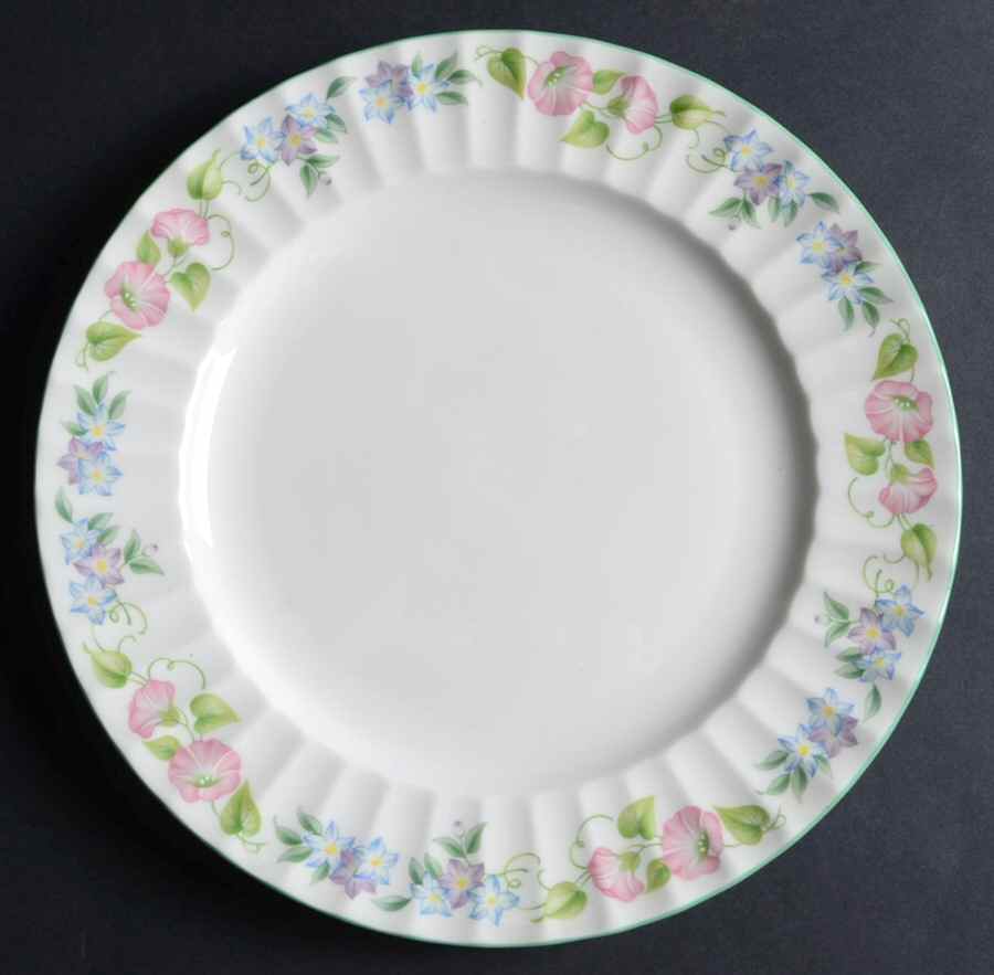 English Garden (Green Trim) Luncheon Plate by Royal Worcester-1