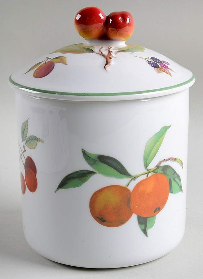 Evesham Vale Small Canister & Lid by Royal Worcester-1