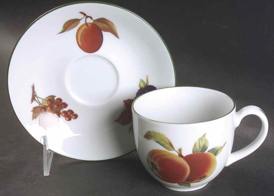Evesham Vale Flat Cup & Saucer Set by Royal Worcester-1