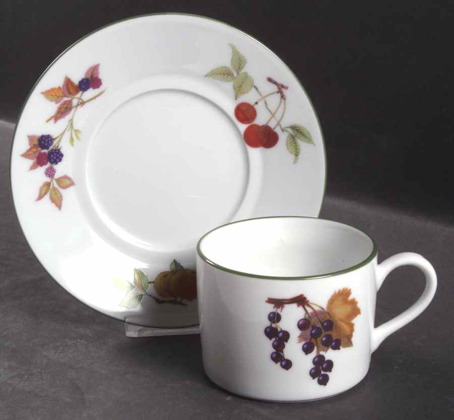 Evesham Vale Flat Cup & Saucer Set by Royal Worcester-1