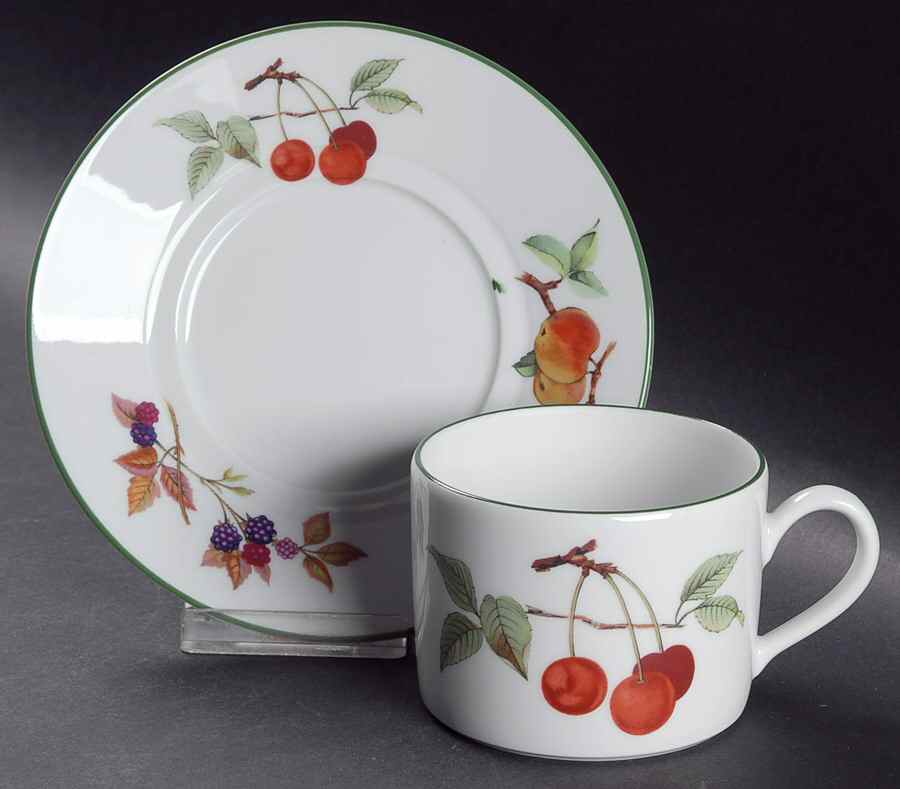 Evesham Vale Flat Cup & Saucer Set by Royal Worcester-1