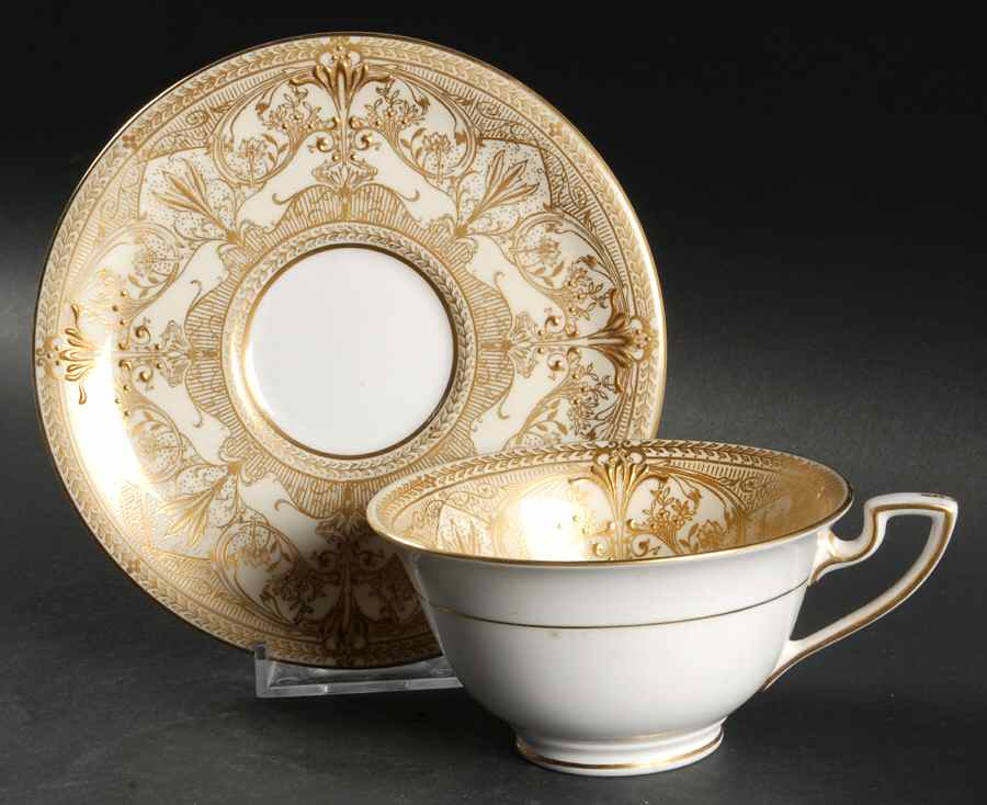 Harewood Footed Cup & Saucer Set by Royal Worcester-1