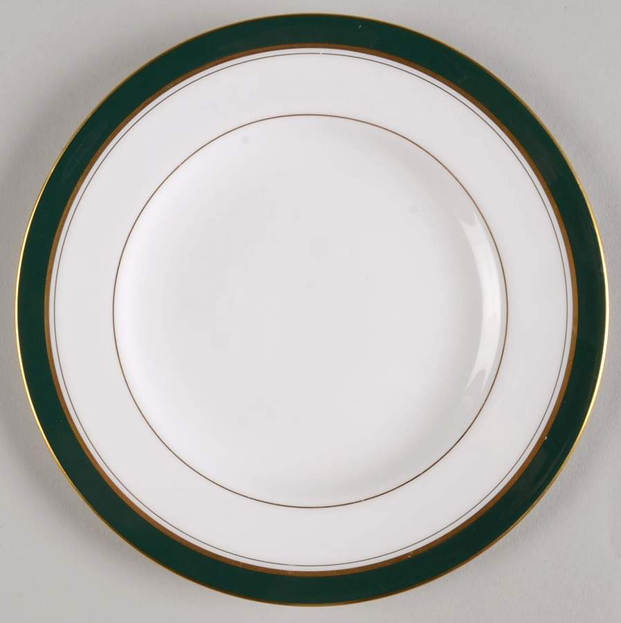 Howard Leather Green Dessert/Pie Plate by Royal Worcester-1