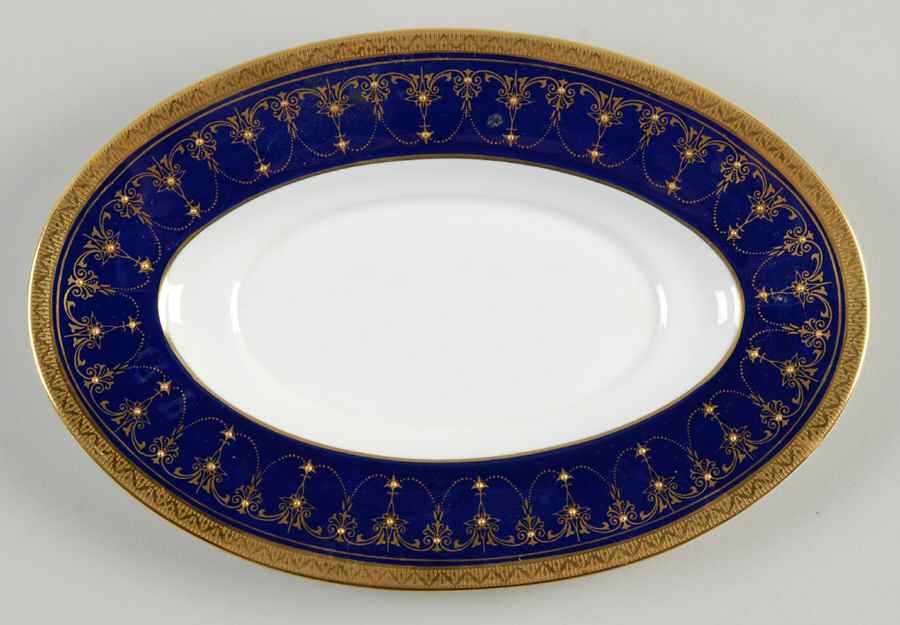 Imperial Blue Underplate for Gravy Boat by Royal Worcester-1