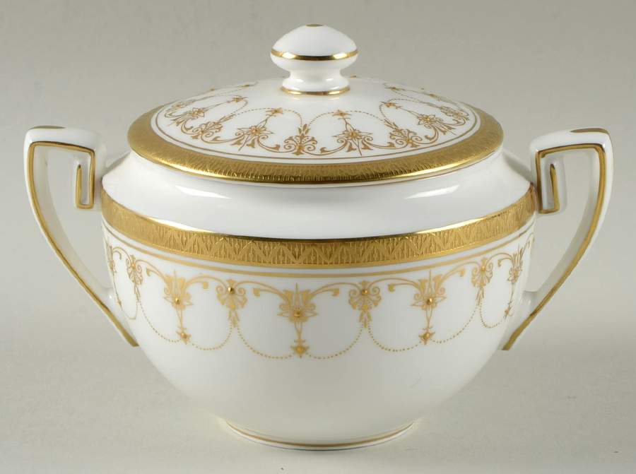 Imperial White Sugar Bowl & Lid by Royal Worcester-1