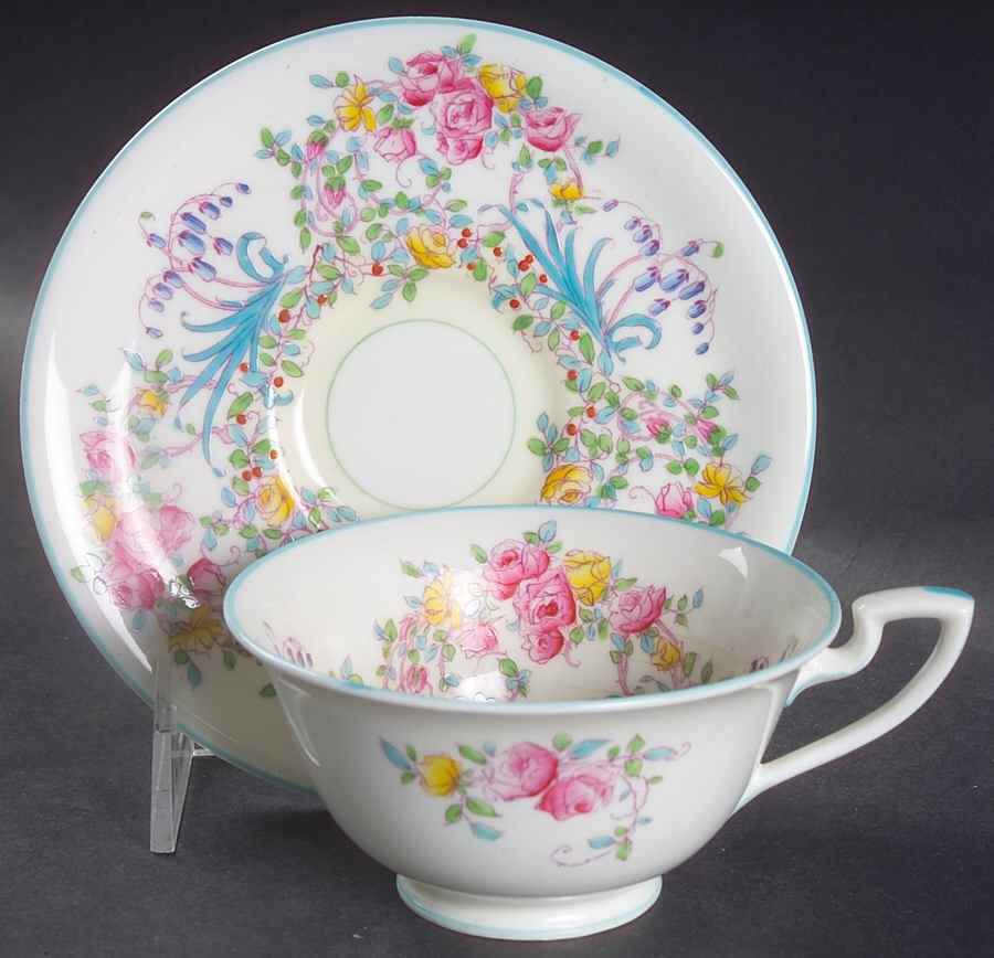 June (Z502-1) Footed Cup & Saucer Set by Royal Worcester-1