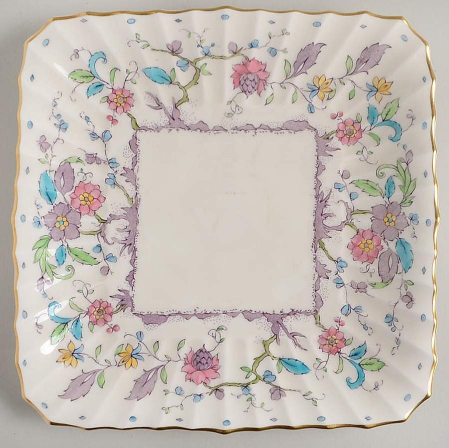 Kashmir (Ribbed) Square Cake Plate by Royal Worcester-1